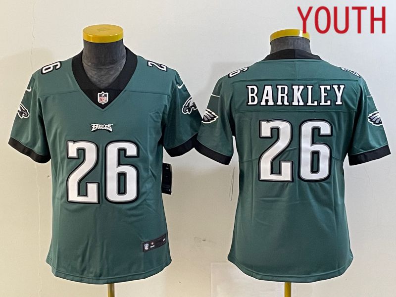 Youth Philadelphia Eagles #26 Barkley Green New Nike Vapor Untouchable Limited NFL Jersey